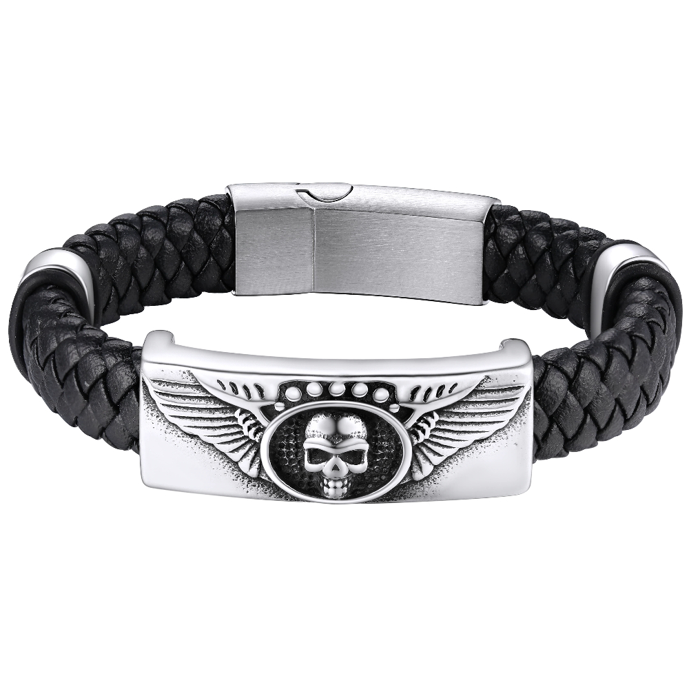 Genuine Leather Braided Viking Bracelets For Men