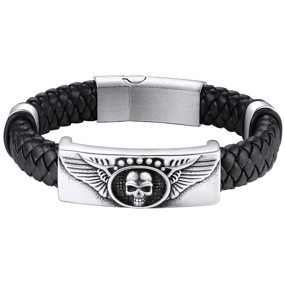 Genuine Leather Braided Viking Bracelets For Men