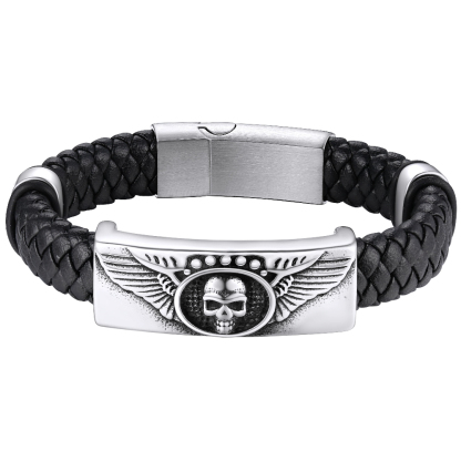 Genuine Leather Braided Viking Bracelets For Men
