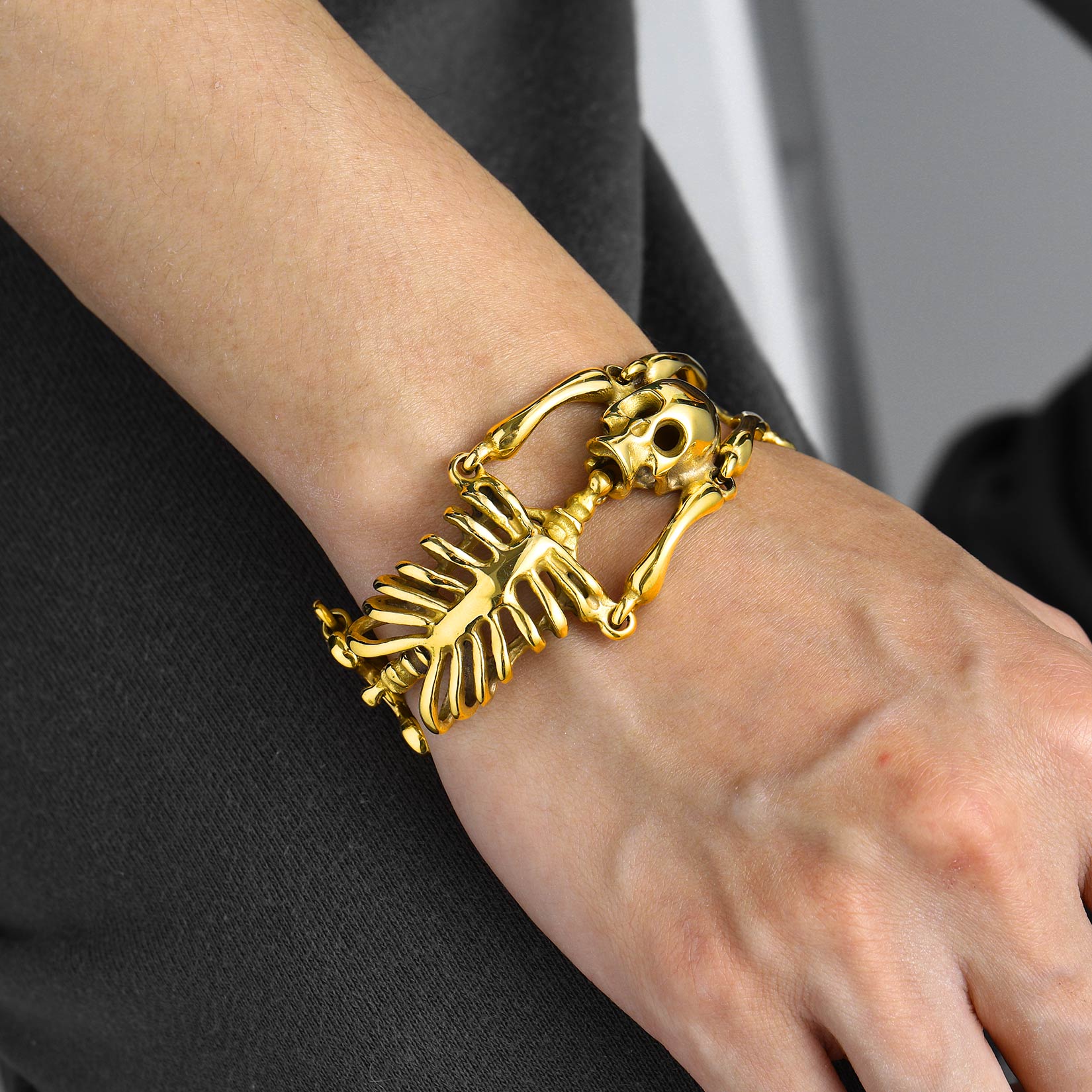 Gothic Skull Skeleton Bracelet for Men