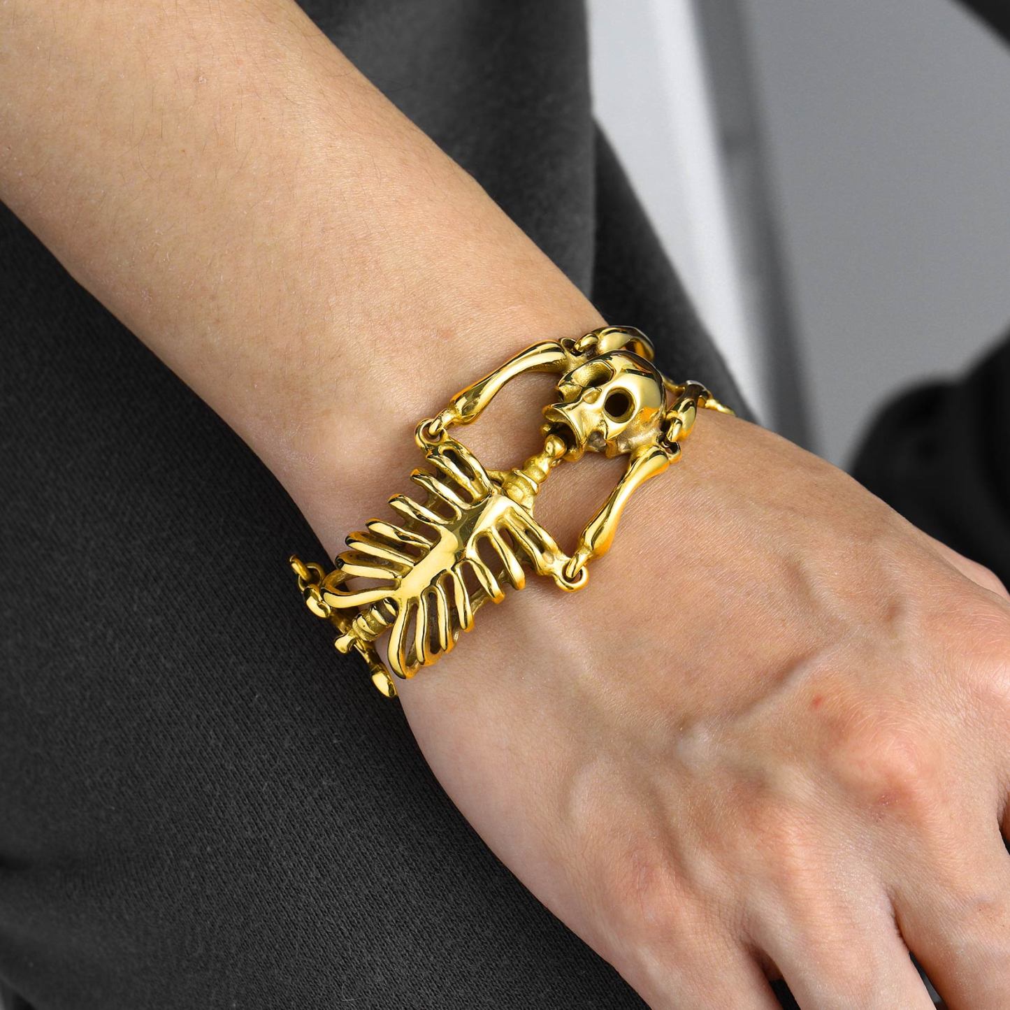 Gothic Skull Skeleton Bracelet for Men