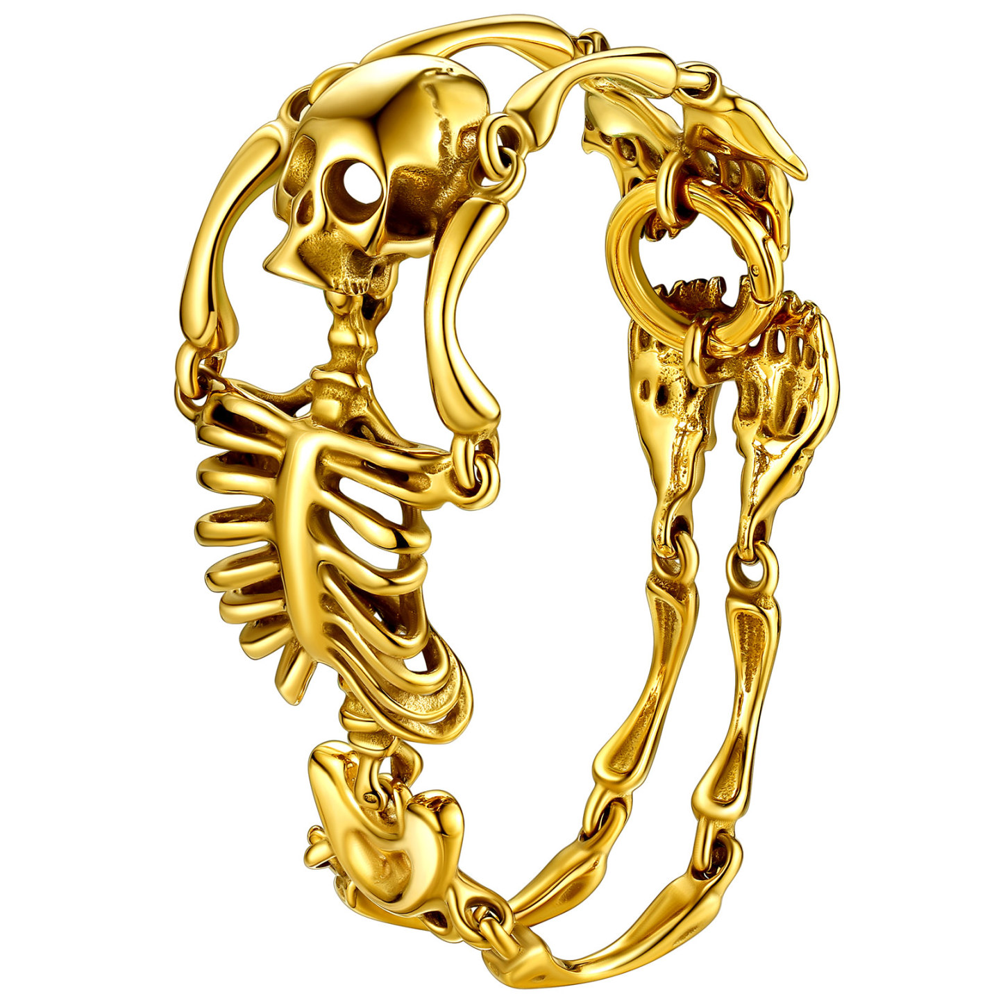 Gothic Skull Skeleton Bracelet for Men