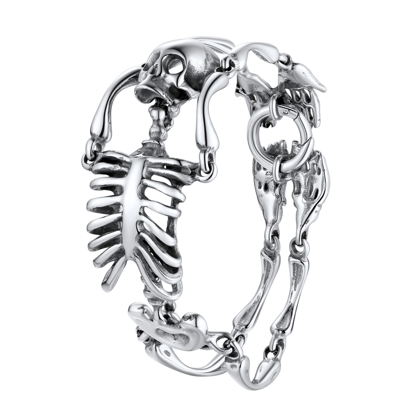 Gothic Skull Skeleton Bracelet for Men