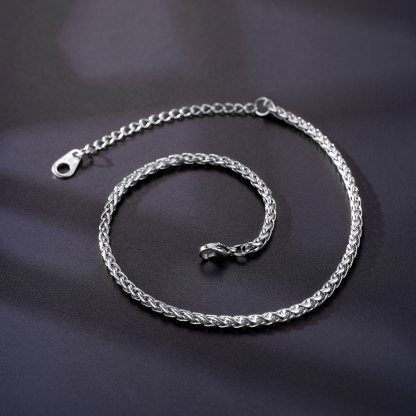 Wide Spiga Wheat Chain Anklet for Women