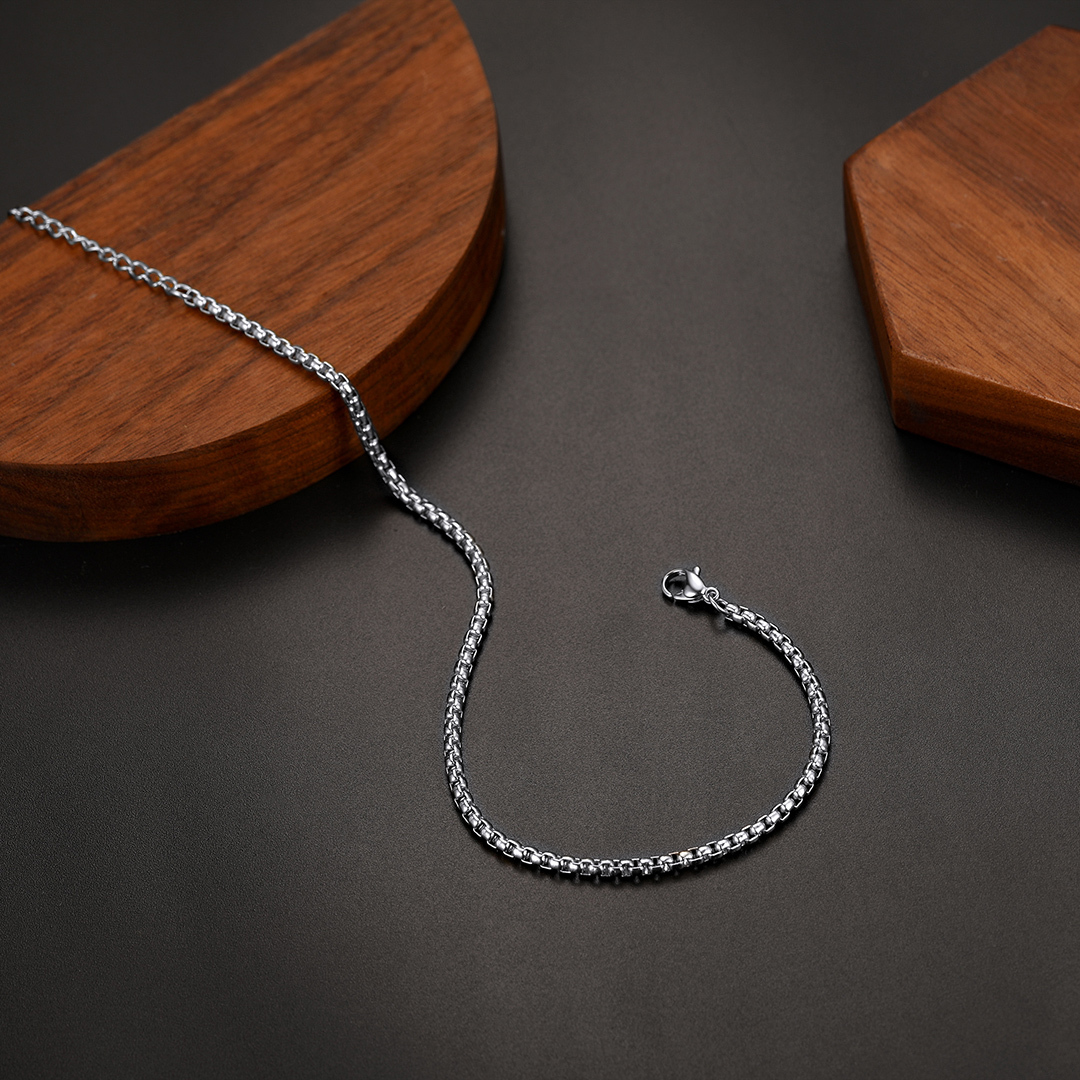Box Chain Anklet for Women 3mm