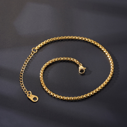 Box Chain Anklet for Women 3mm