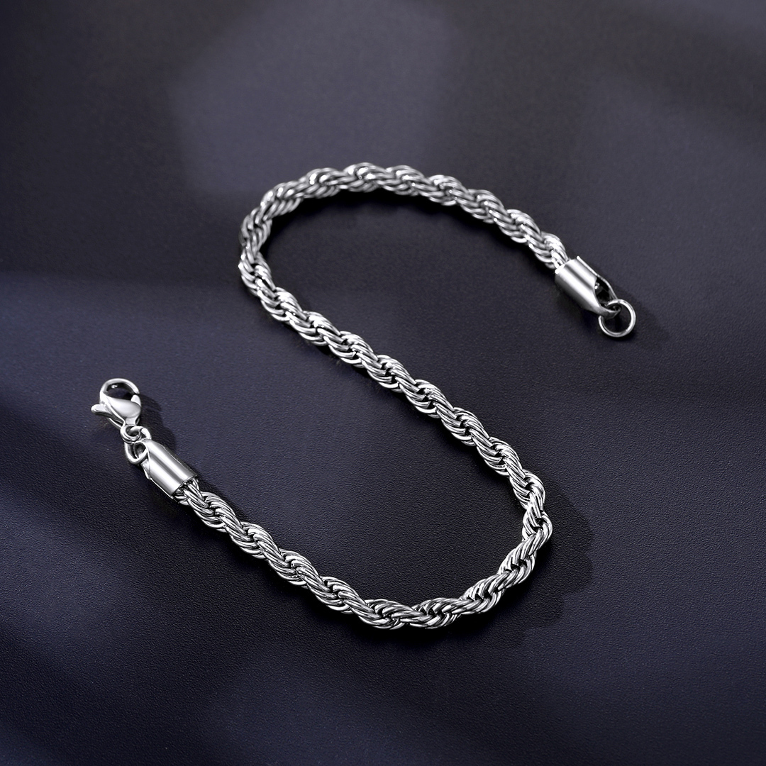 3mm Twisted Rope Chain Bracelet