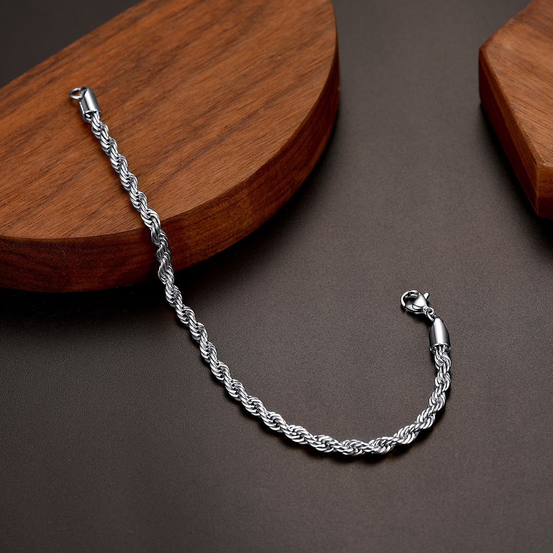 3mm Twisted Rope Chain Bracelet