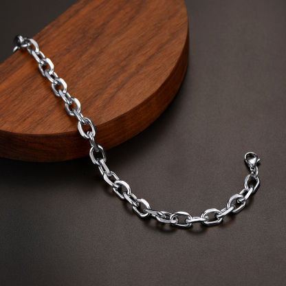 Rolo Cable Chain 316L Steel Gold/Black