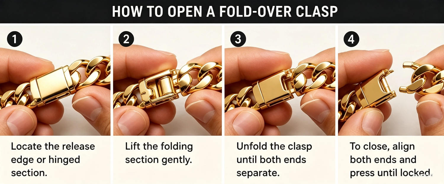 HOW TO OPEN A FOLD-OVER CLASP
