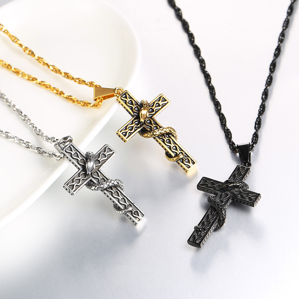 Men’s cross necklace stainless steel