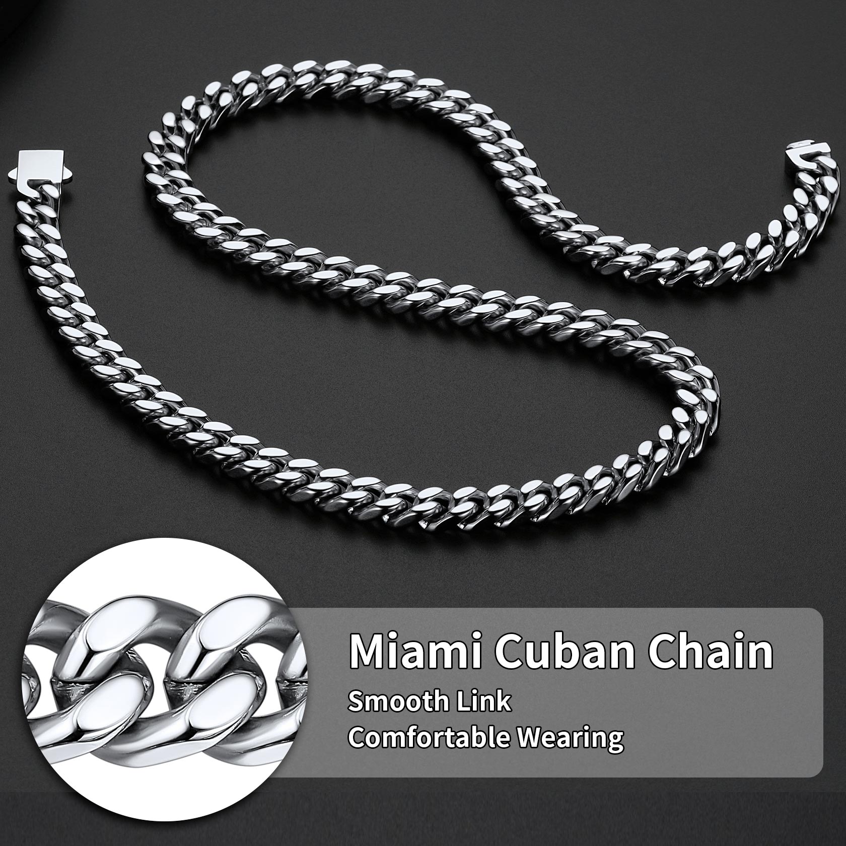 Miami Cuban Chain for Men - Heavy Duty Stainless Steel Link Gift for Men​