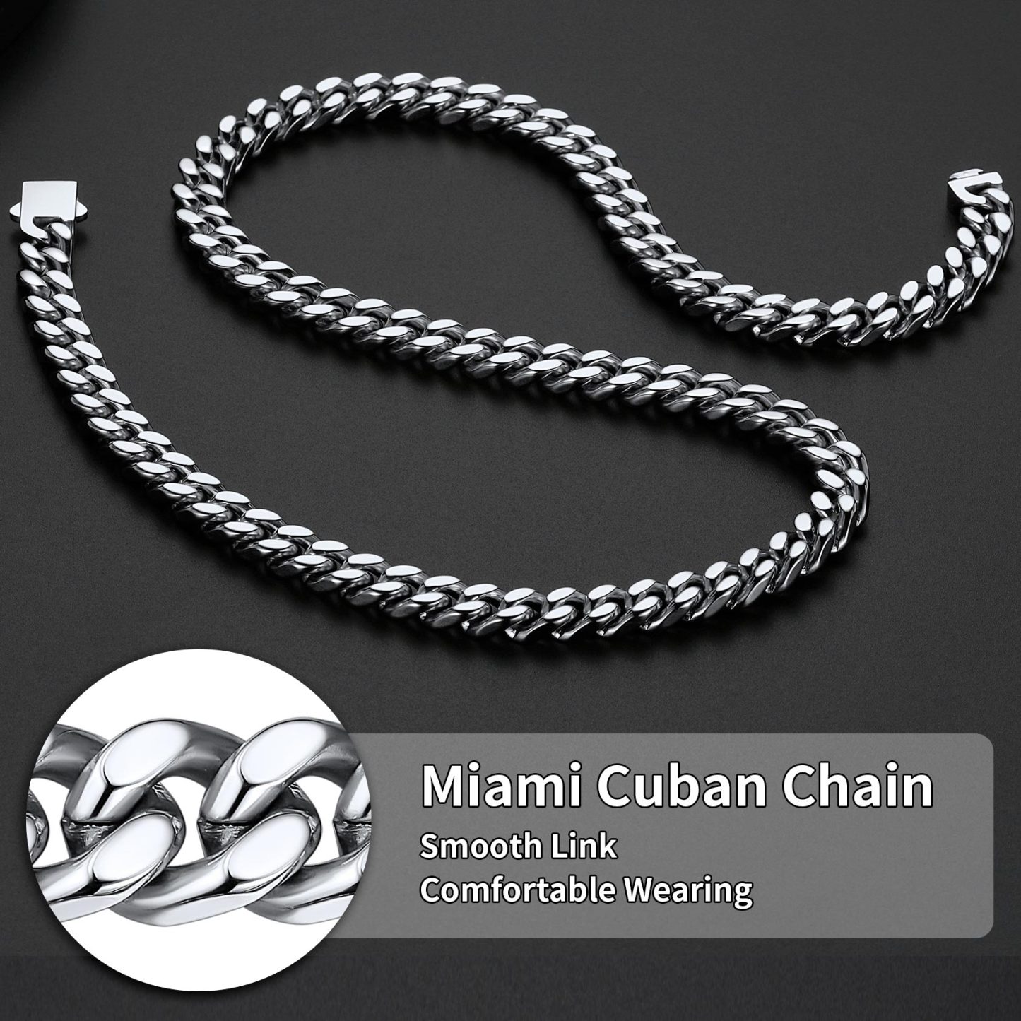 Miami Cuban Chain for Men - Heavy Duty Stainless Steel Link Gift for Men​