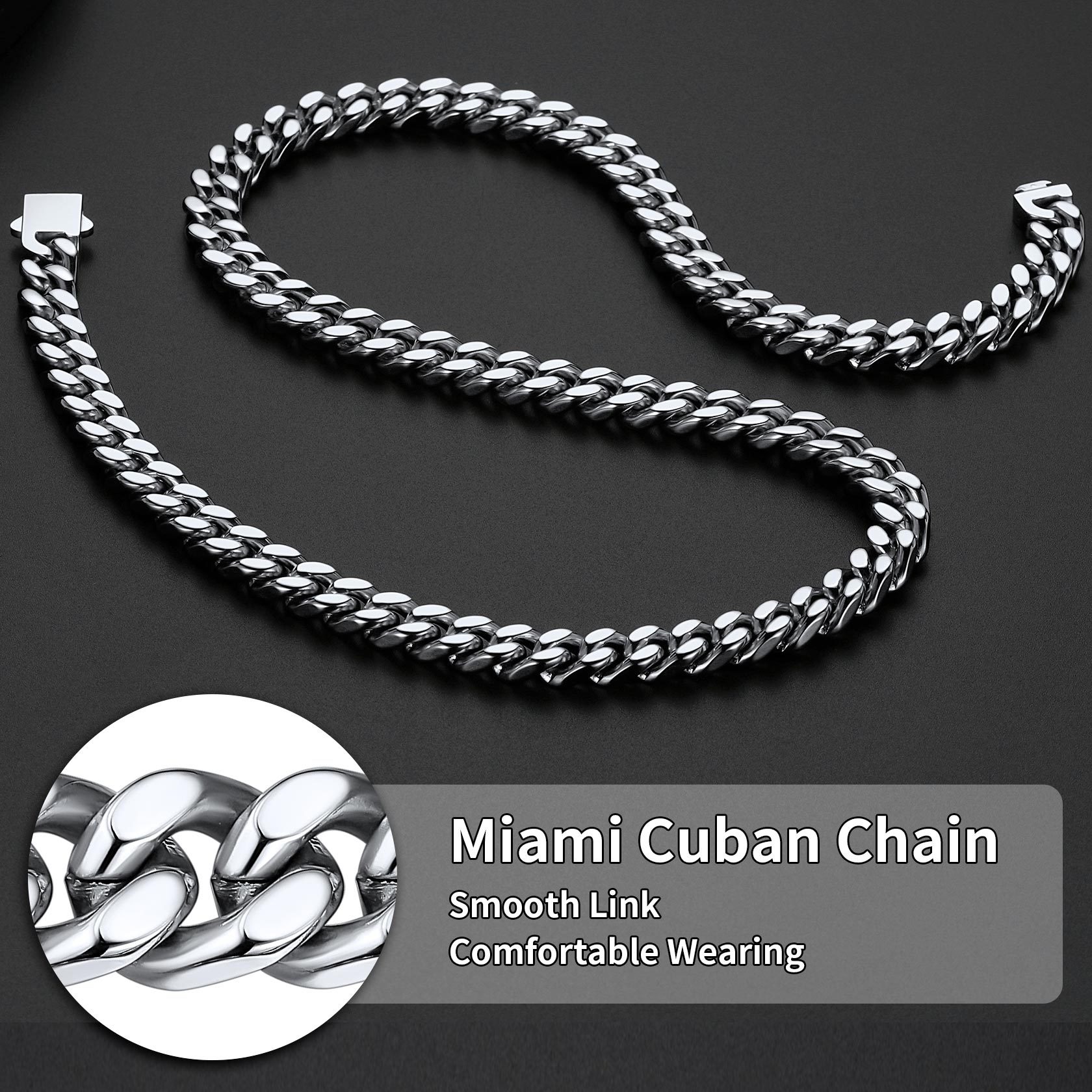 Miami Cuban Chain for Men - Heavy Duty Stainless Steel Link Gift for Men​