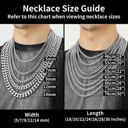 5/7/9/12mm Miami Cuban Link Chain & Bracelet Set for Him