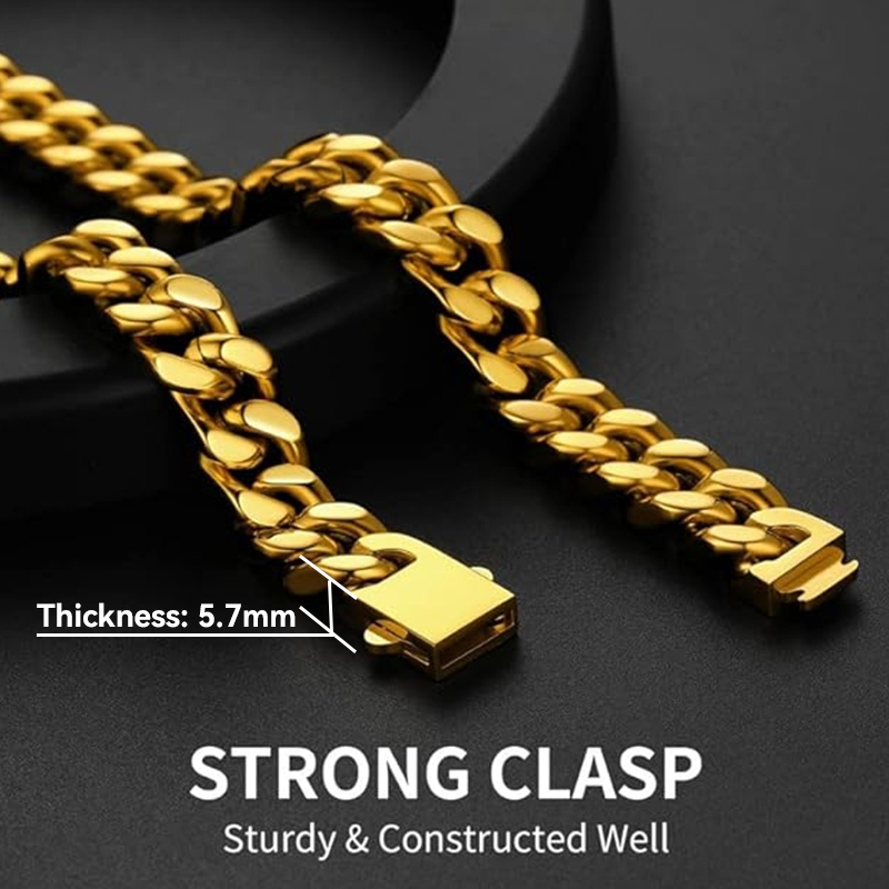 Miami Cuban Link Chain Stainless Steel Necklace for Men 5/7/9/12/14mm