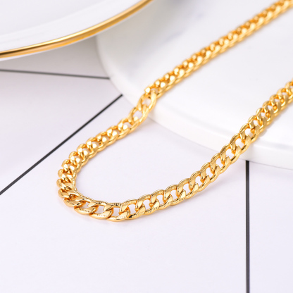 5MM Stainless Steel Cuban Link Chain Miami Pressed Gift for Him