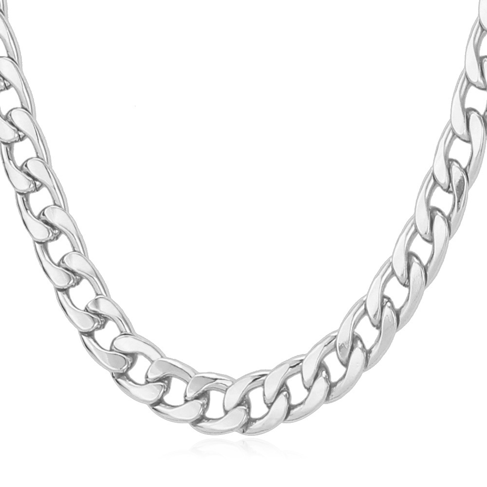 7MM Curb Cuban Link Chain Necklace for Men Women