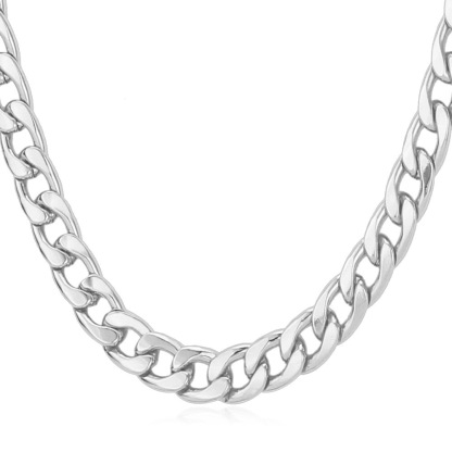 7MM Curb Cuban Link Chain Necklace for Men Women