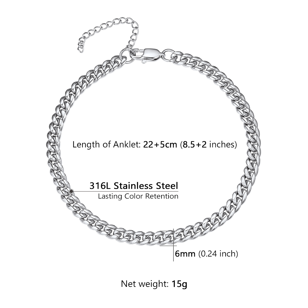 6MM Solid Chain Anklet