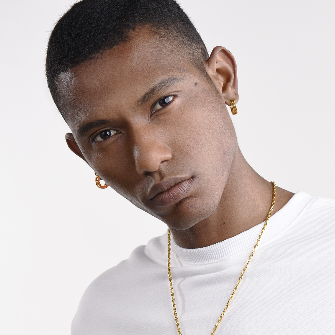 Chunky Cuban Chain Huggie Hoop Earrings For Men