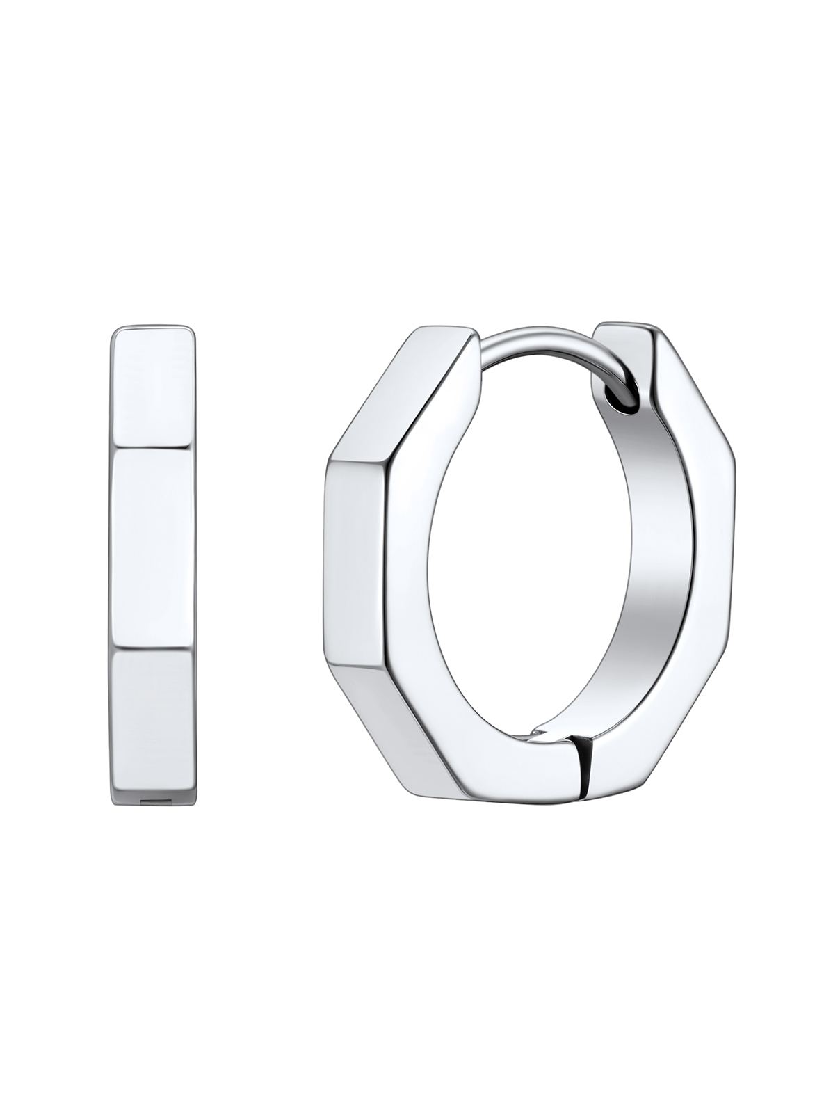 Stainless Steel Geometric Hoop Earring For Men Women