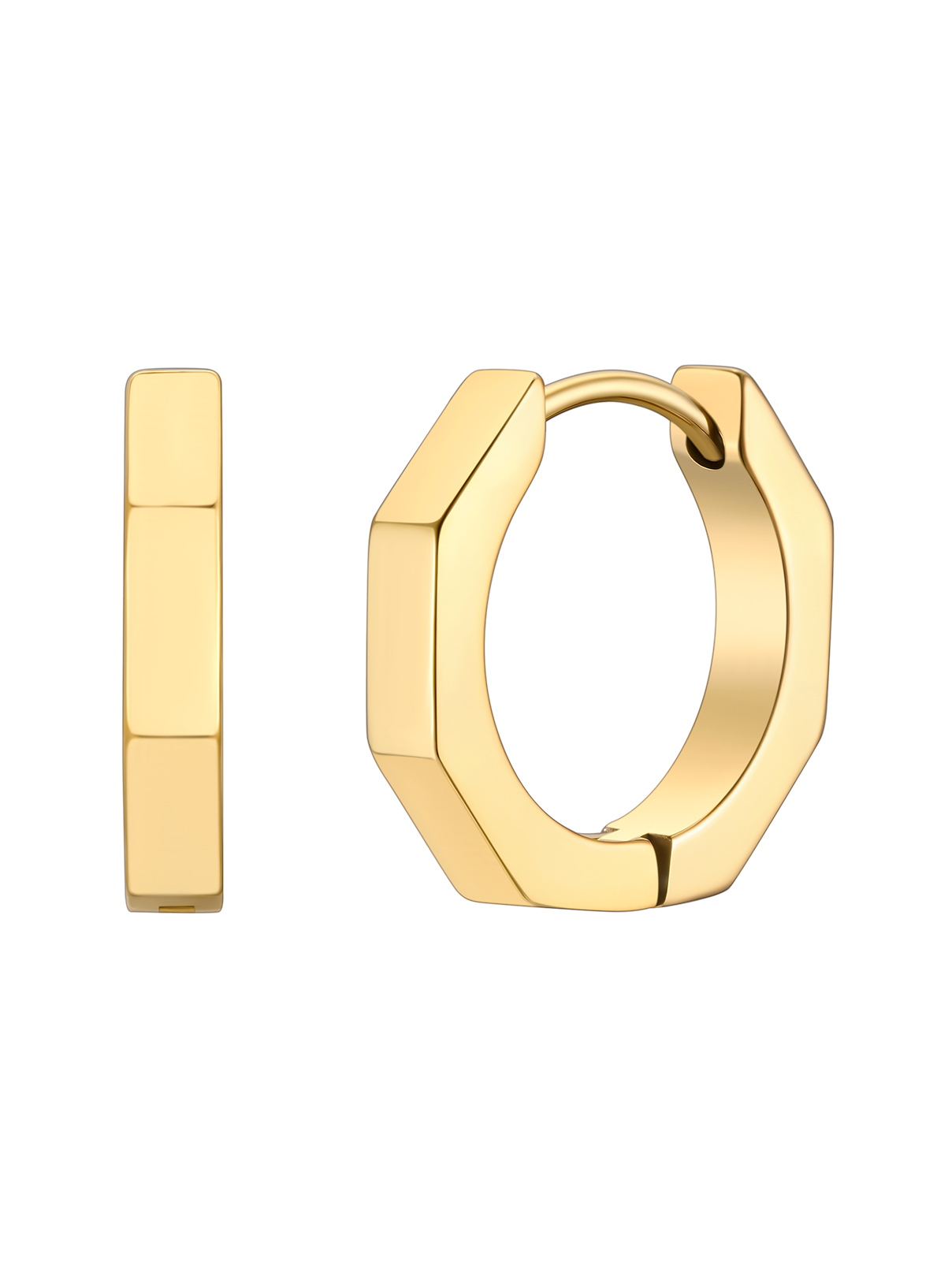 Stainless Steel Geometric Hoop Earring For Men Women