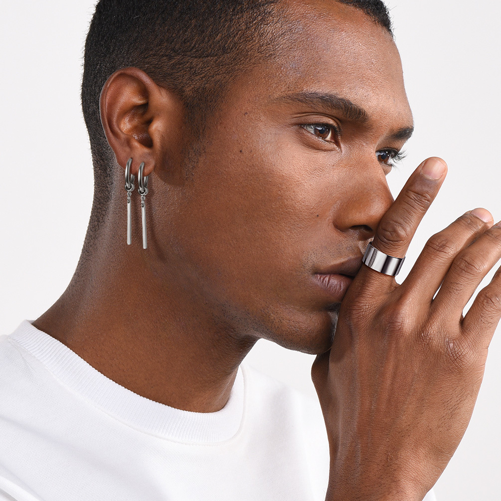 Punk Long Bar Dangle Drop Earrings For Men Women