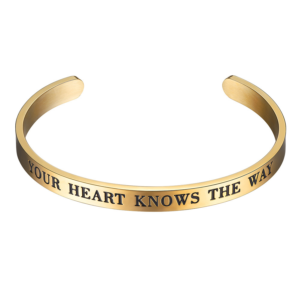 Inspirational Gold Plated Cuff Bracelet