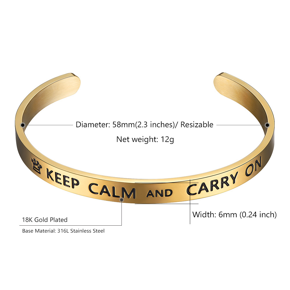 6mm adjustable cuff bracelet size details