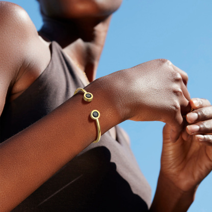 Modern gold cuff bracelet style