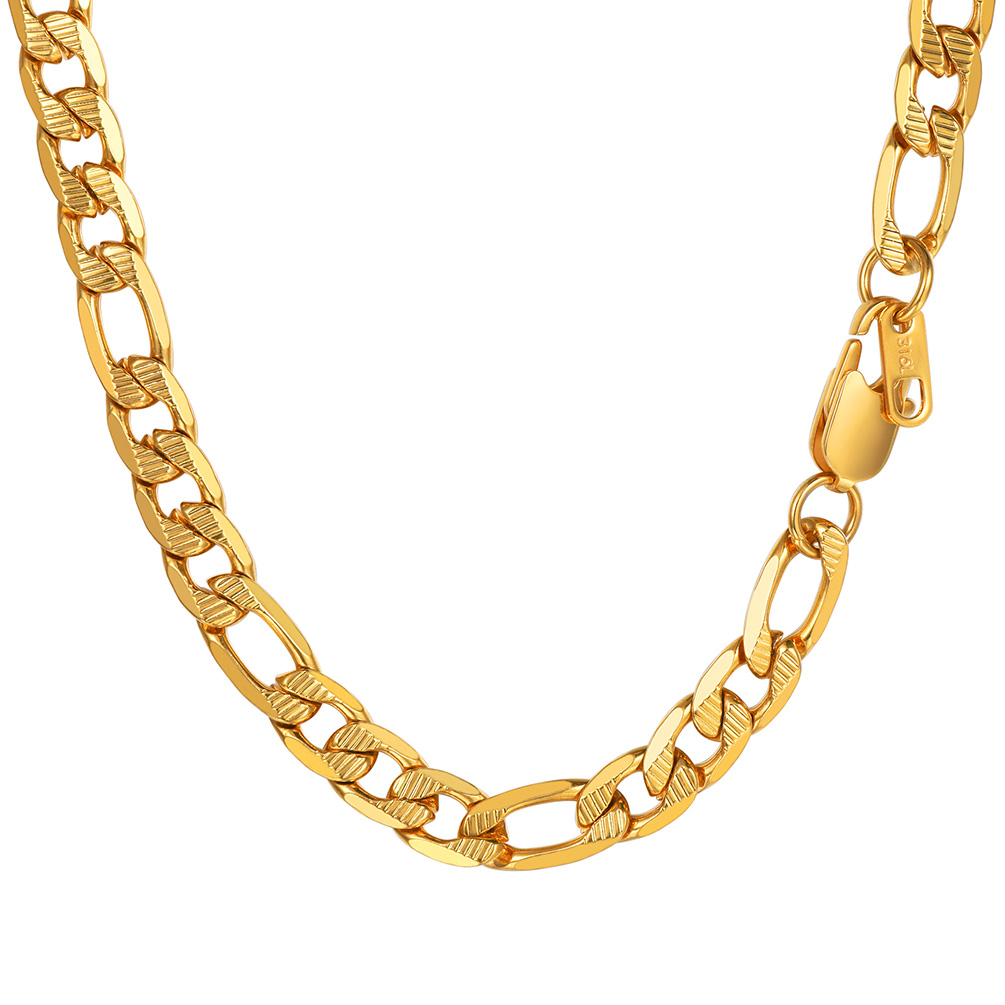 24" Figaro Chain Necklace For Men