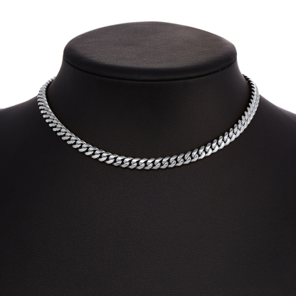 6mm Stainless Steel Cuban Chain Necklace