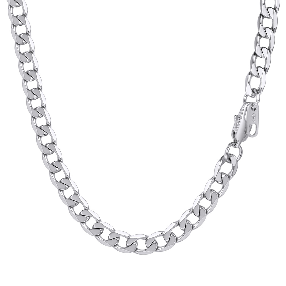 stainless steel Cuban chain necklace clasp detail