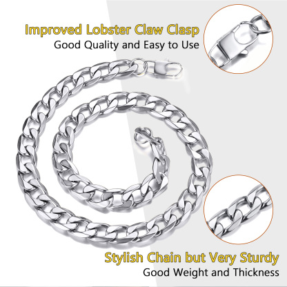 Cuban link necklace durable lobster clasp detail