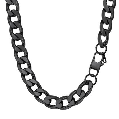 Black Cuban link chain necklace stainless steel