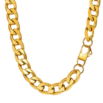Gold Cuban link necklace with secure clasp