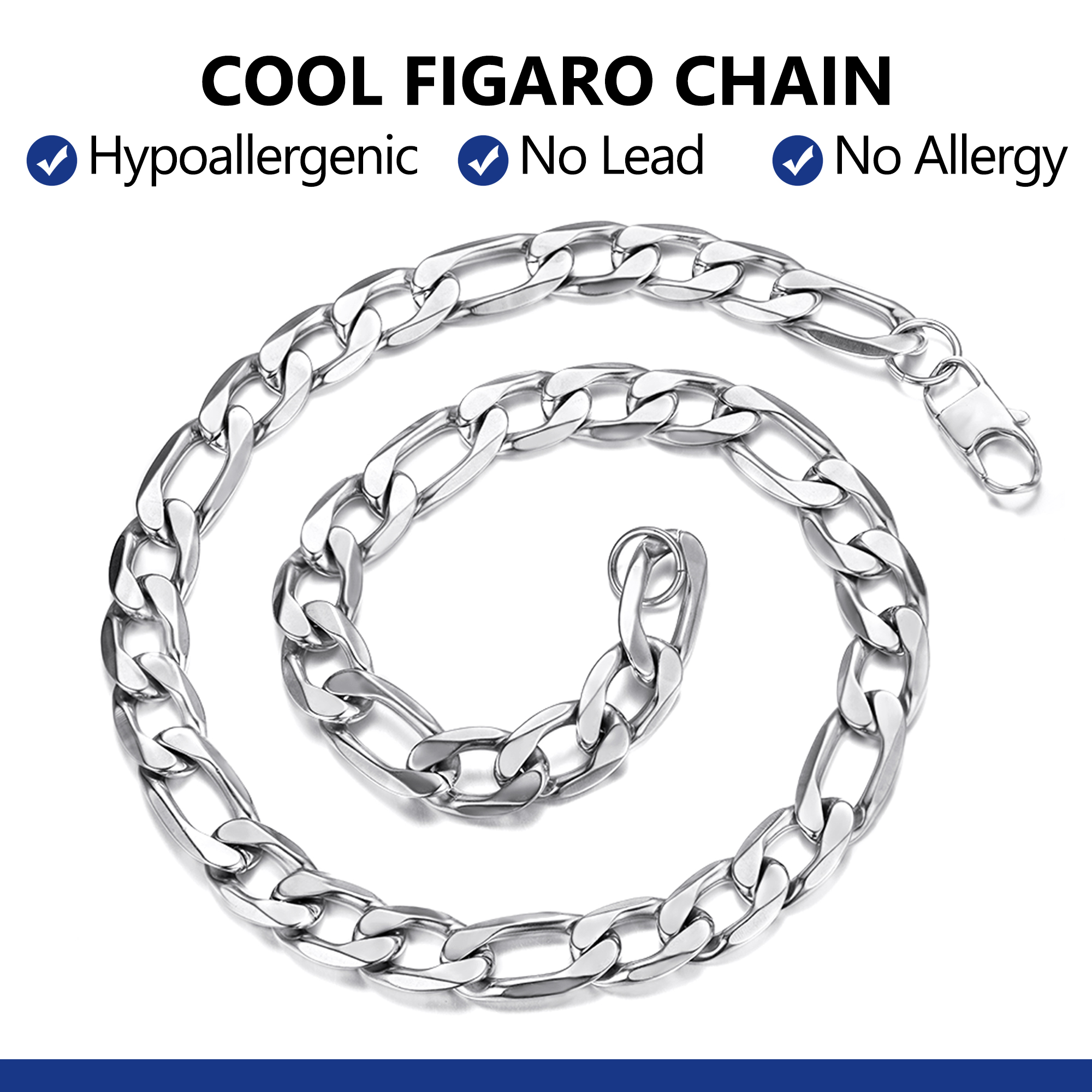 13mm Figaro Chain For Him
