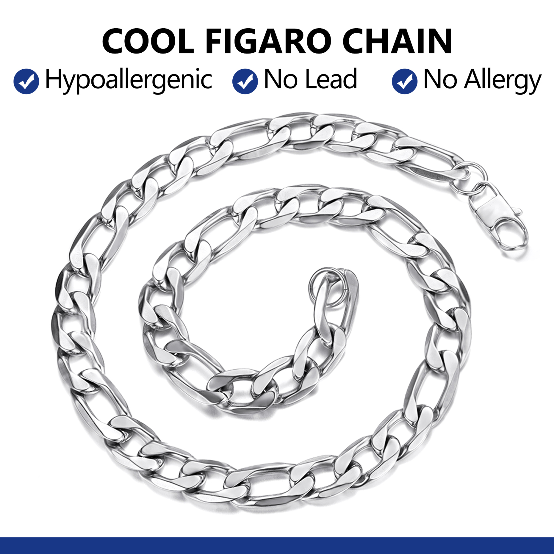 13mm Figaro Chain For Him