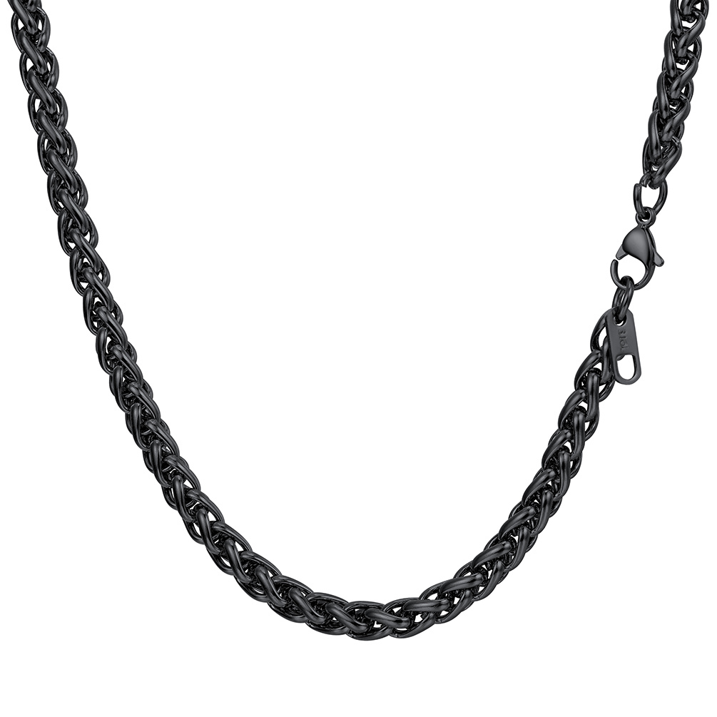 Black wheat chain necklace minimalist style