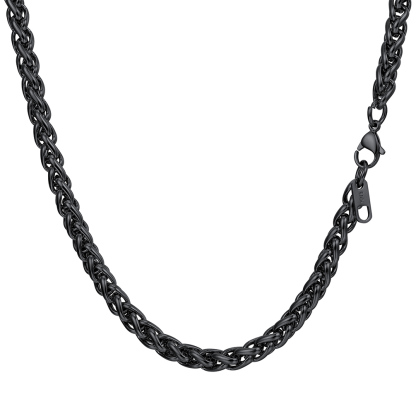 Black wheat chain necklace minimalist style