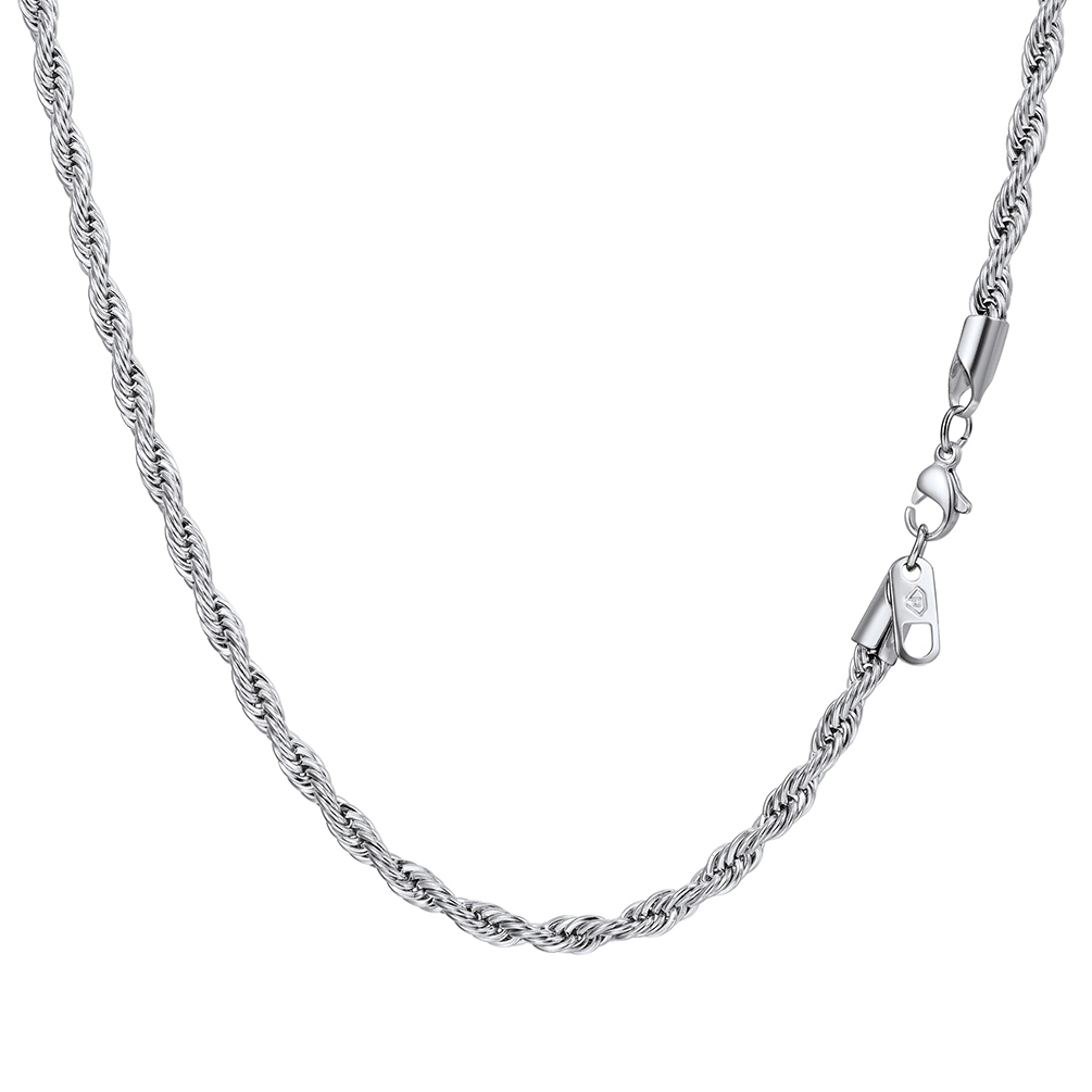 stainless steel rope chain necklace