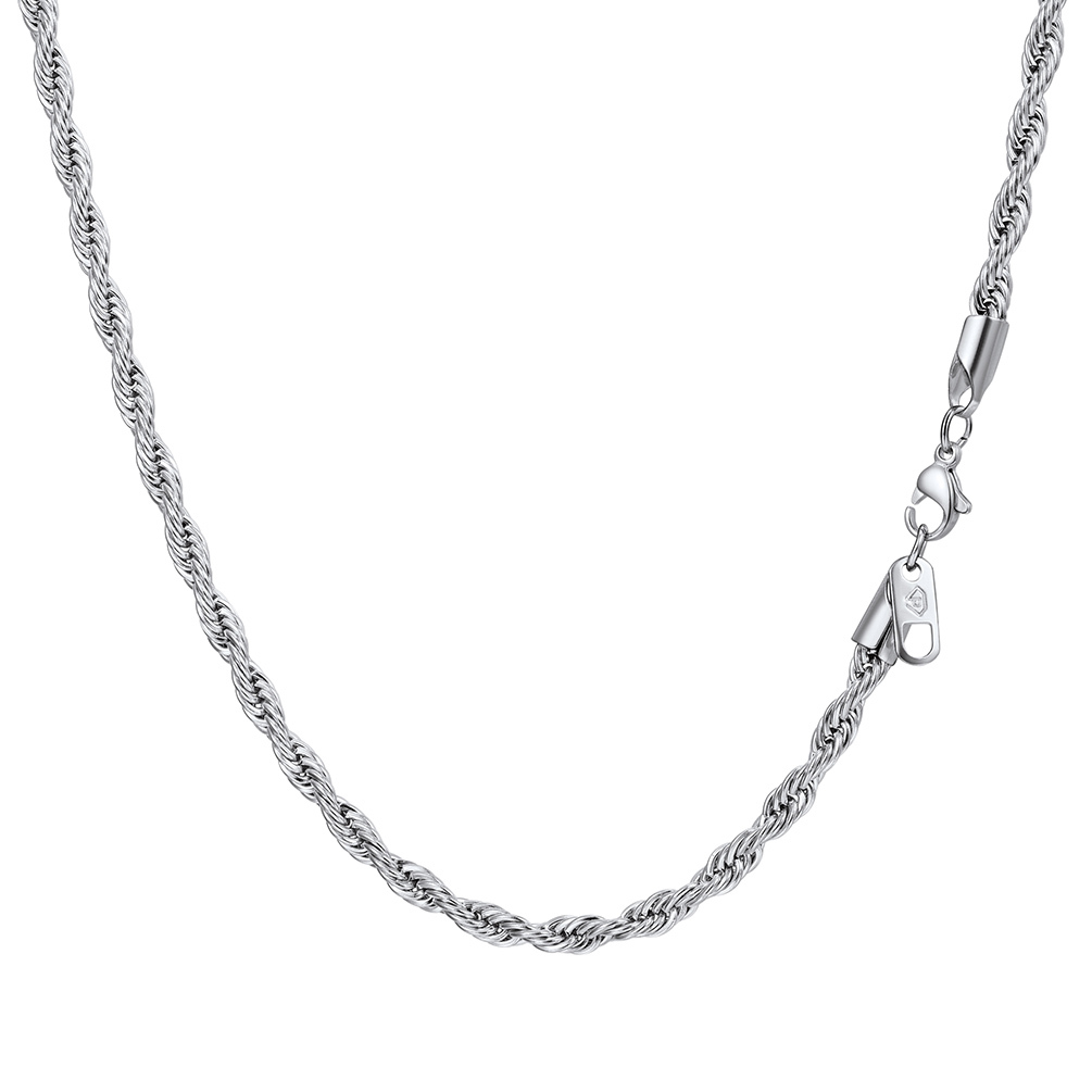 stainless steel rope chain necklace