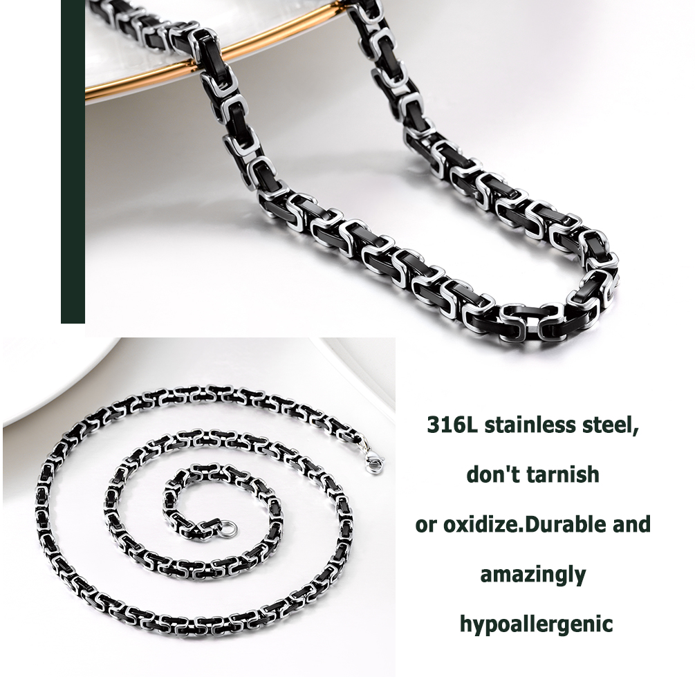 316L stainless steel Byzantine chain non tarnish