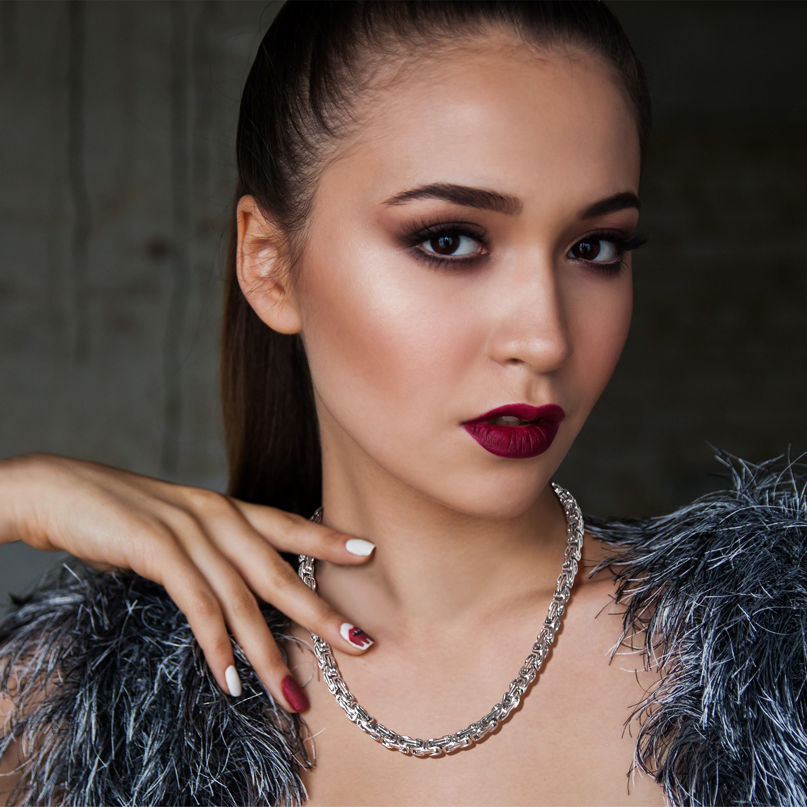 8mm Stainless Steel  Byzantine Chain Necklace