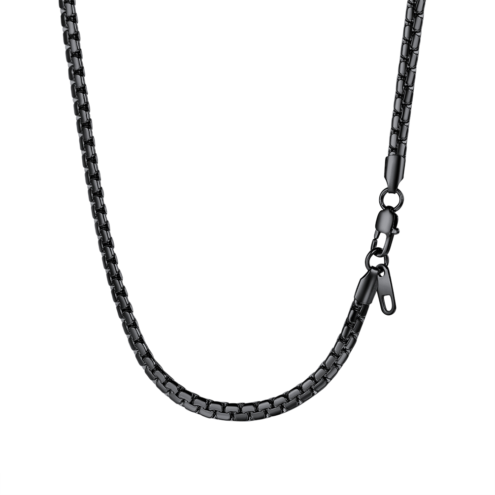 20" Black Stainless Chain Necklace