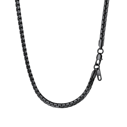 20" Black Stainless Chain Necklace