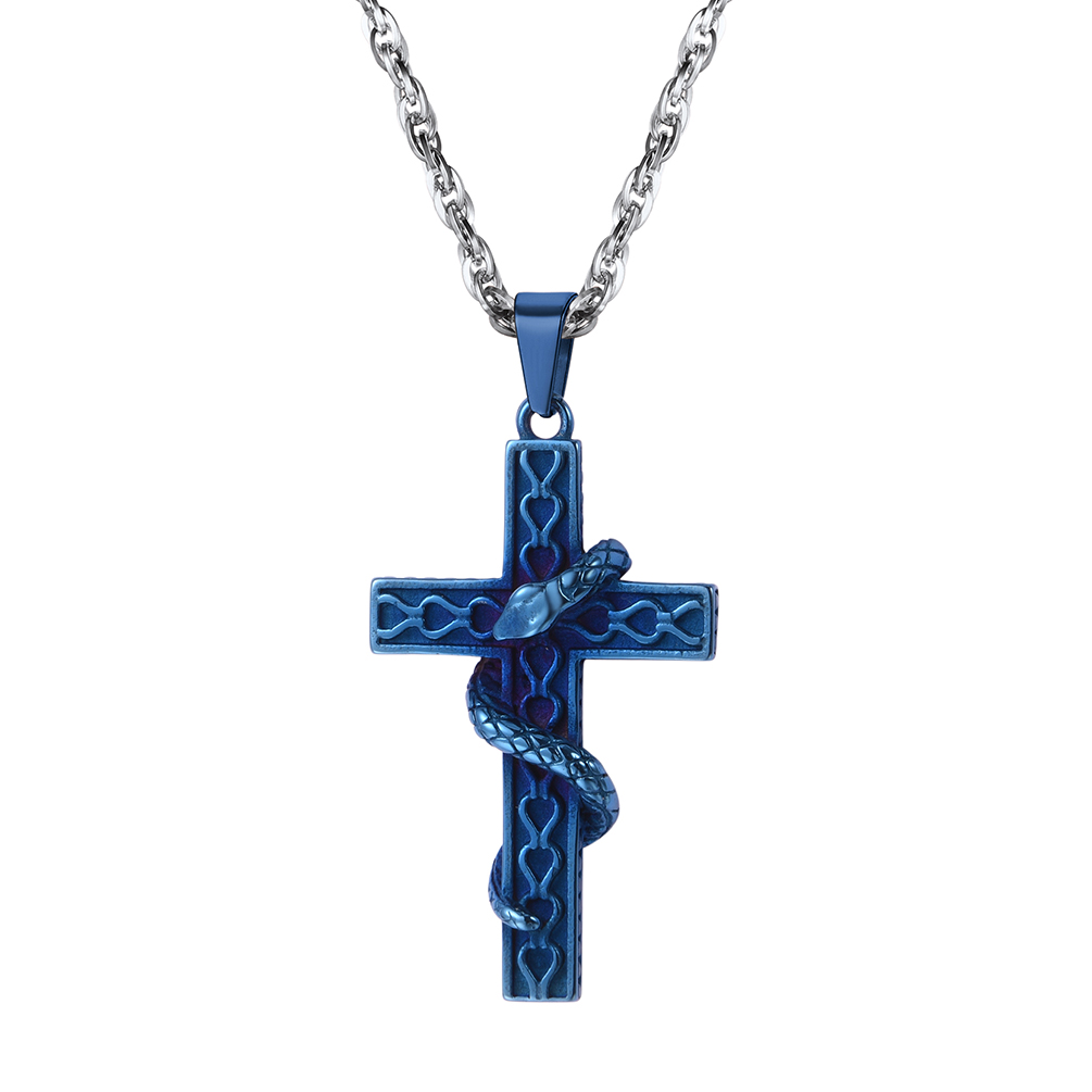 Snake Cross Necklace Jewelry