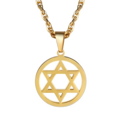 Star of David Jewish Pendant Necklace For Men Women