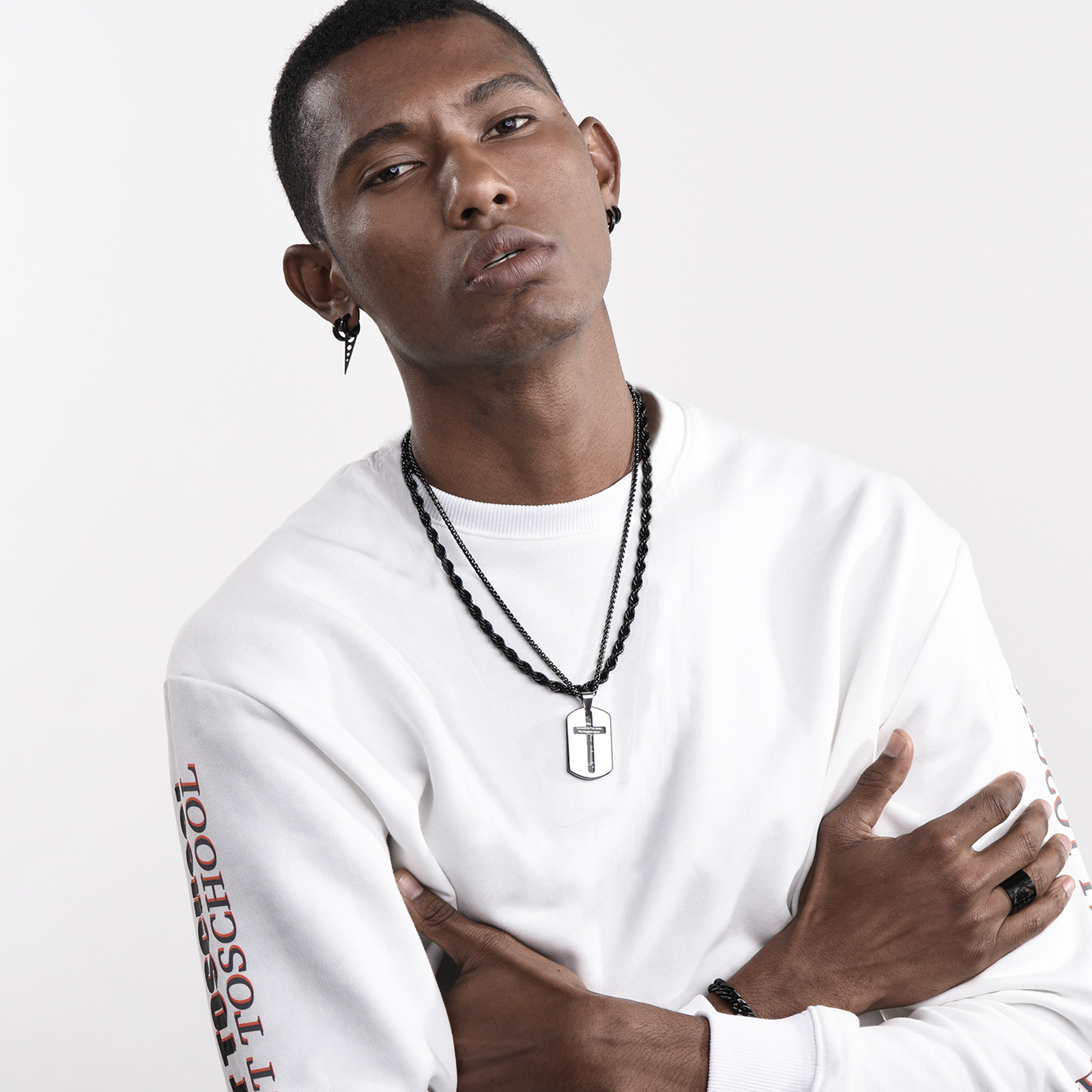 Stainless Steel Cross Dogtag Pendant